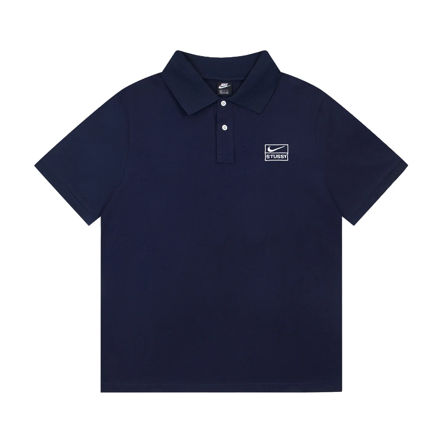 XY 6908# P63（ Quality ） Stussy Nike x Stussy Logo polo t Same Style ：Black White Gray Royal Blue Size：S M L XL ： ：